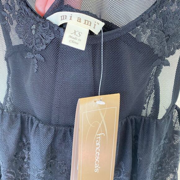 Francesca's black lace cold shoulder blouse - Picture 7 of 8